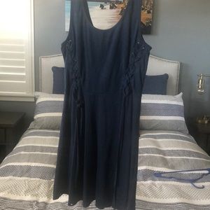 Suede soft blue dress